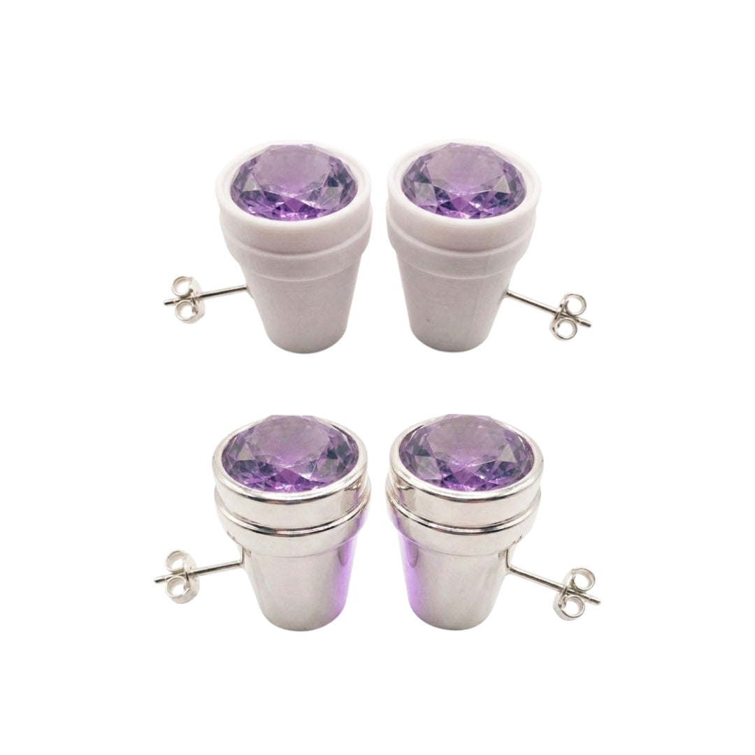 Double cup earrings